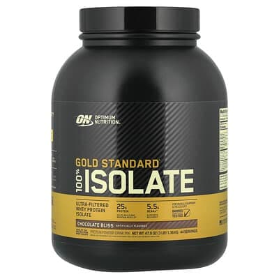 Optimum Nutrition‏, Gold Standard 100% Isolate, שוקולד, 1.36 ק"ג (3 ליברות)