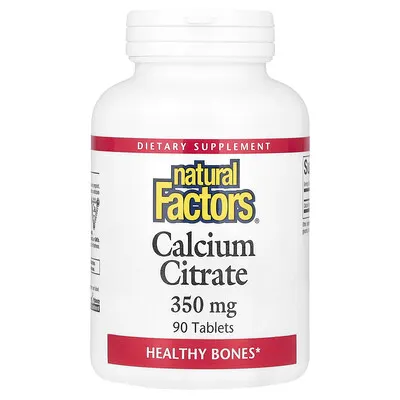 Natural Factors, סידן ציטראט 350 מ"ג, 90 טבליות